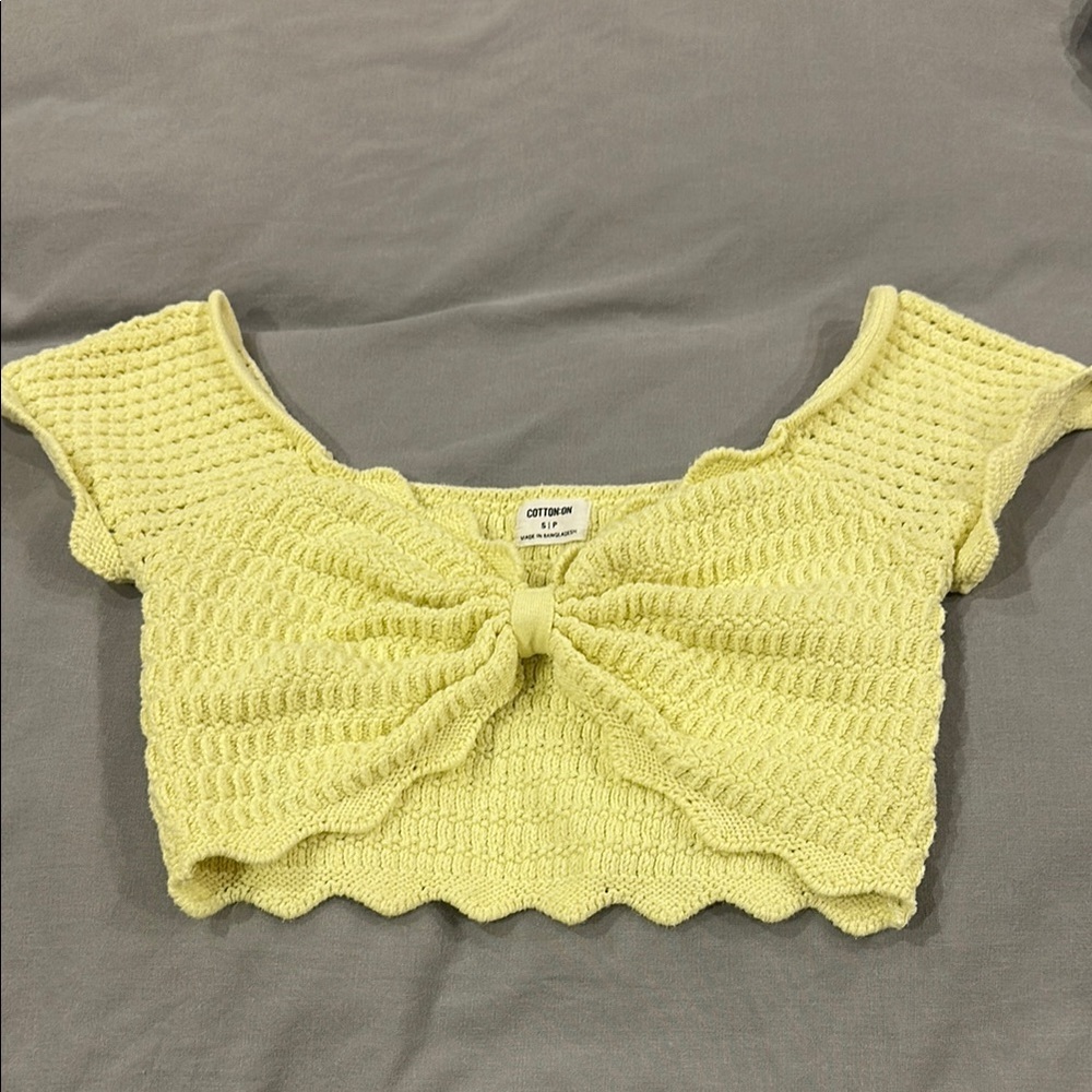 Cotton On Lemon Knit Crop Top